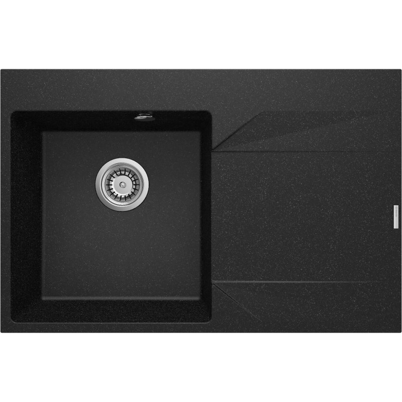 Granitowy Zlewozmywak z Ociekaczem Prawy, Grafit Matowy - Styl i Funkcjonalność w Twojej Kuchni
