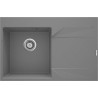 Granitowy Zlewozmywak 1-komorowy z Ociekaczem Prawym, Szary Metalik, 450mm, Automatyczny Korek