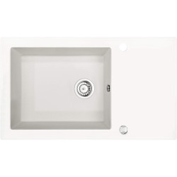 Zlewozmywak Szklano-Granitowy Alabaster 1-komorowy z Ociekaczem – Elegancja i Funkcjonalność!