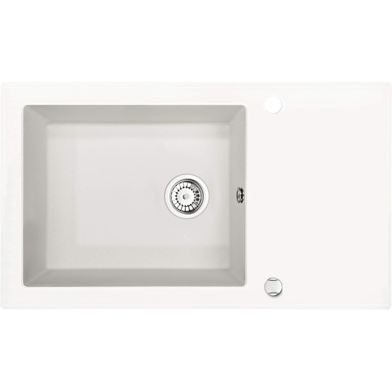 Zlewozmywak Szklano-Granitowy Alabaster 1-komorowy z Ociekaczem – Elegancja i Funkcjonalność!