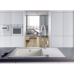 Zlewozmywak Szklano-Granitowy Alabaster 1-komorowy z Ociekaczem – Elegancja i Funkcjonalność!