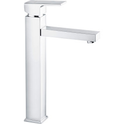 Elegancka bateria umywalkowa wysoka chrom z funkcjonalnym mieszaczem i korkiem click-clack