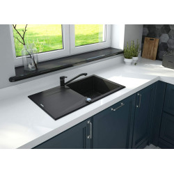 Elegancka Bateria Kuchenna Grafit-Chrom z Obrotową Wylewką i Mieszaczem