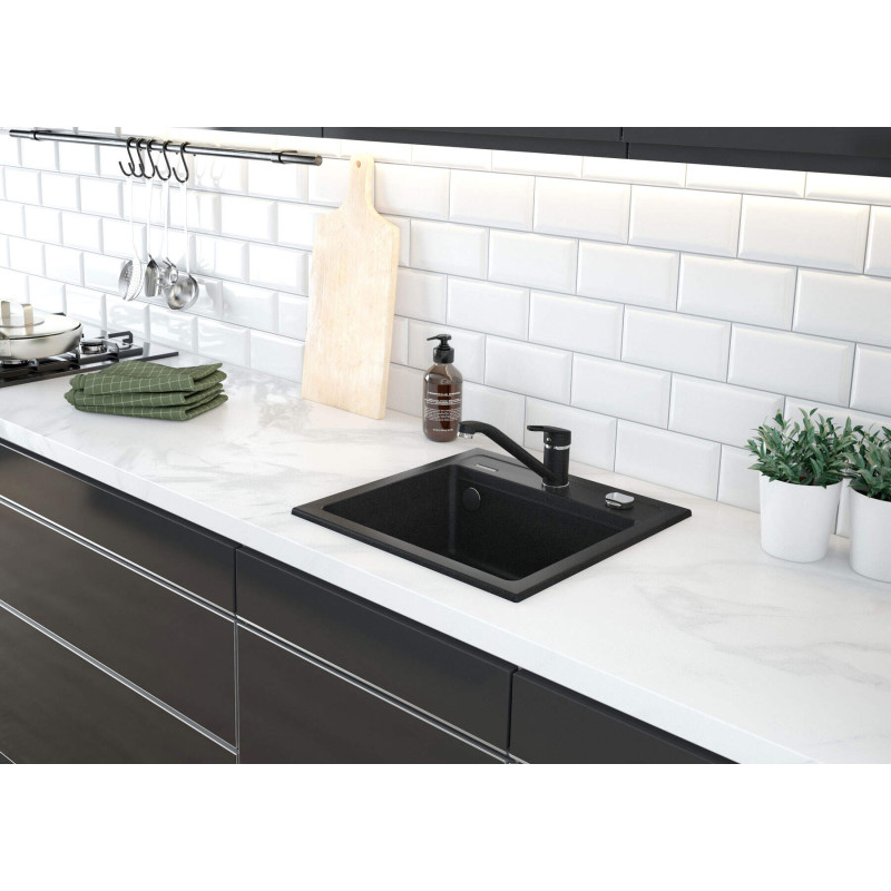 Elegancka Bateria Kuchenna Grafit-Chrom z Obrotową Wylewką i Mieszaczem