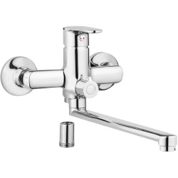 Bateria EliteWall+ z wydłużoną wylewką i chromowanym wykończeniem – elastyczny montaż ścienny