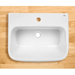 Elegancka Umywalka Ścienna Ceramika Biała 415x525 mm z Otworem na Baterię