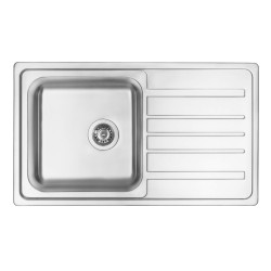 Zlewozmywak stalowy satynowy 1-komorowy z ociekaczem - Elegancja i funkcjonalność