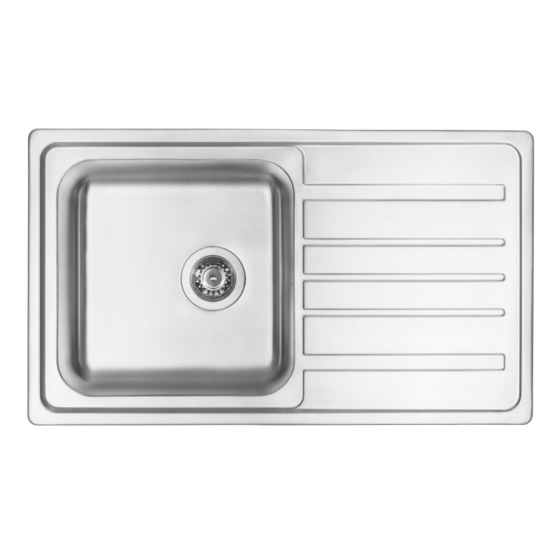 Zlewozmywak stalowy satynowy 1-komorowy z ociekaczem - Elegancja i funkcjonalność