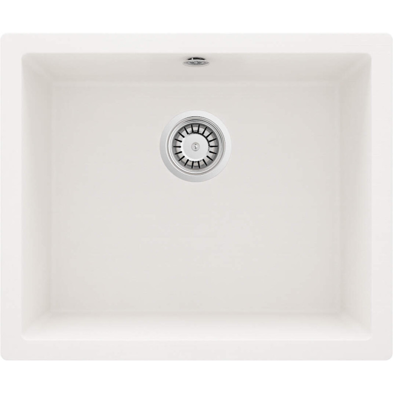 Granitowy Zlewozmywak 1-komorowy "Alabaster" z Matowym Wykończeniem, Idealny na Równi z Blatem