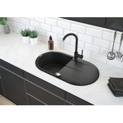 Stylowy Zlewozmywak Granitowy z Ociekaczem 1-komorowy Grafitowy - Elegancja i Funkcjonalność