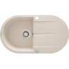 Elegancki, Beżowy Zlewozmywak Granitowy z Ociekaczem i Automatycznym Korkiem