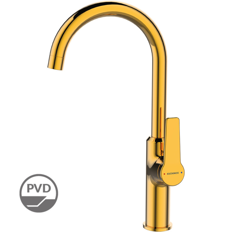 ALANIS Gold Style - Jednouchwytowa bateria zlewozmywakowa z ruchomą wylewką U