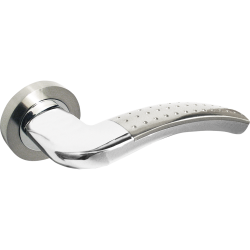 Elegancka klamka Mars z satynową/chromową rozetą – klasyka do Twojego wnętrza