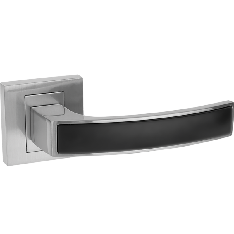 SAVIO Elegancka Klamka Premium, Satyna/Czerń, Do Drzwi Wewnętrznych 38-45mm