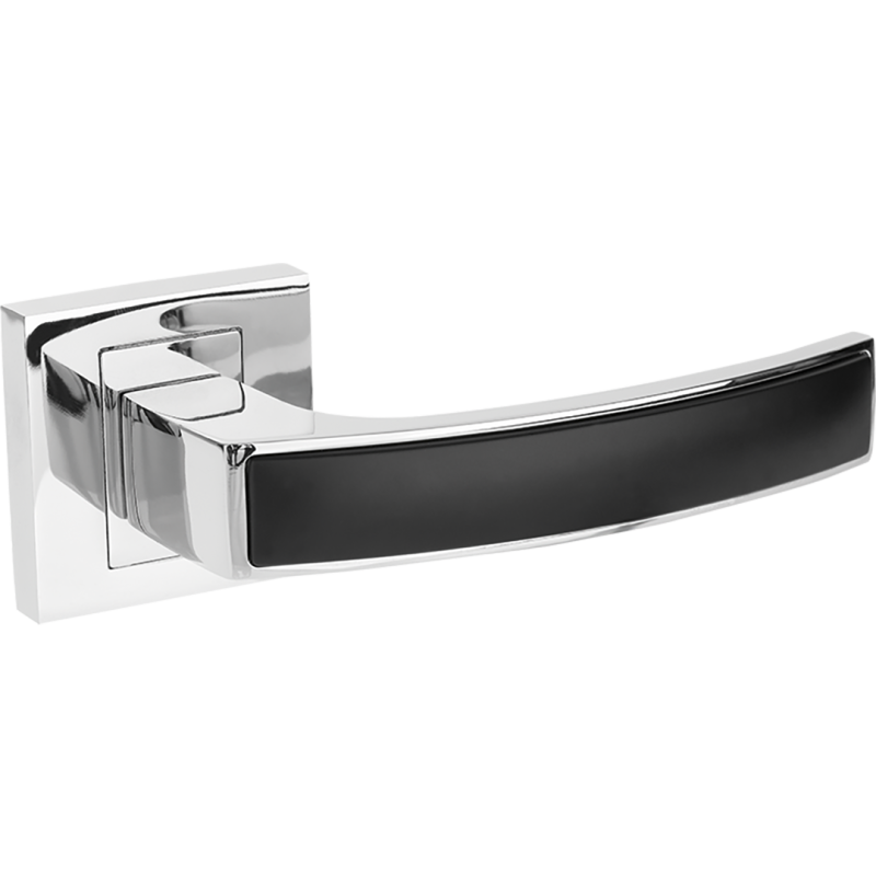 Ekskluzywna klamka SAVIO w chromie i czerni do eleganckich wnętrz