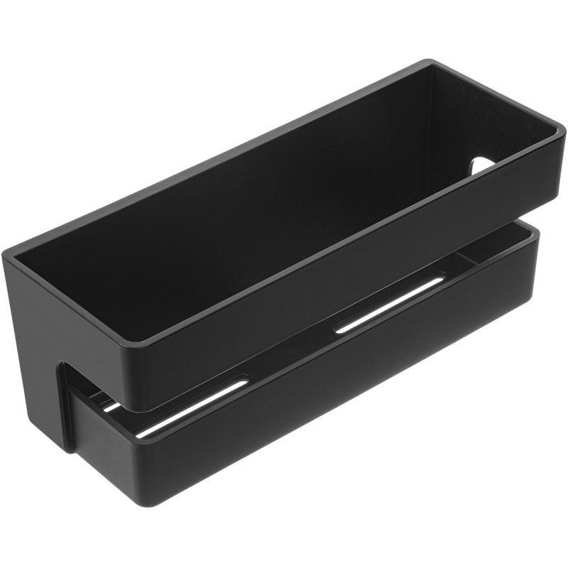 Elegancka Półka Łazienkowa APO – Podwójny Rant, Czarne Matowe Wykończenie