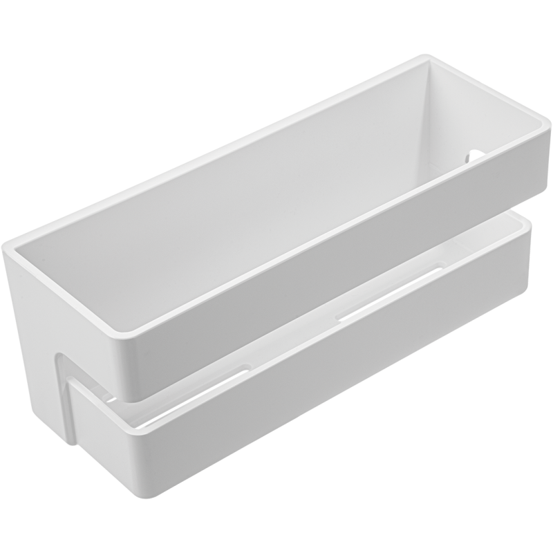 Nowoczesna półka łazienkowa APO z matowego ABS, montaż na ścianie, białe wykończenie