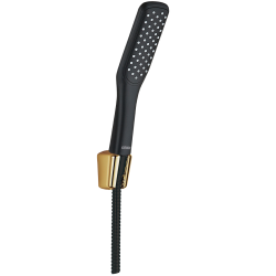 Luksusowy deszczownica Alanis Black&Gold z systemem antykamień, zestaw ścienny 2 lata gwarancji