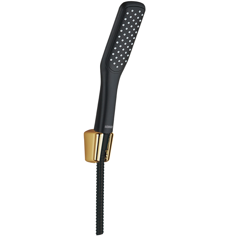 Luksusowy deszczownica Alanis Black&Gold z systemem antykamień, zestaw ścienny 2 lata gwarancji