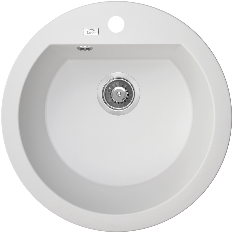 Elegancki Zlewozmywak Dafne 1-komorowy z Syfonem Space Saving - Białe Wykończenie