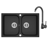 Celia BlackStyle - ekskluzywny zlewozmywak 2-komorowy z granitową baterią U