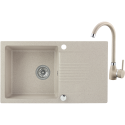 Laveo Celia zlewozmywak granitowy beż 440x760 1-komorowy