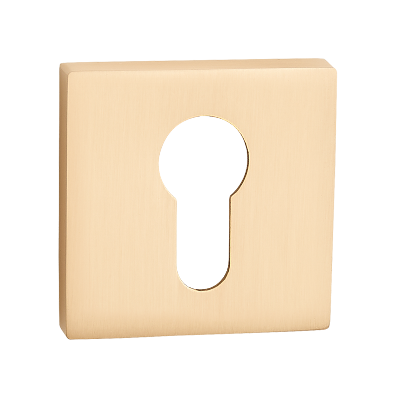 Elegancka Rozeta Kwadratowa Złoto Szczotkowane do Drzwi Wewnętrznych