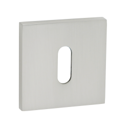 Kwadratowa Rozeta Satyna Mat z Kluczem - Elegancka Osłona Drzwi Wewnętrznych