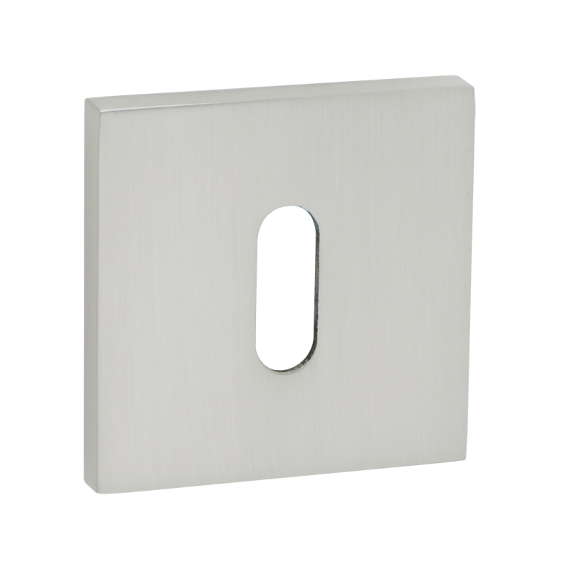 Kwadratowa Rozeta Satyna Mat z Kluczem - Elegancka Osłona Drzwi Wewnętrznych