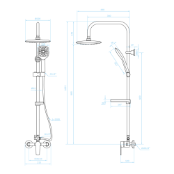 Kuchinox Fiona kolumna natryskowa czarna