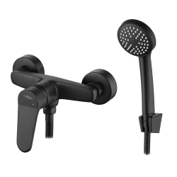 Kuchinox Atez bateria natryskowa ścienna czarna