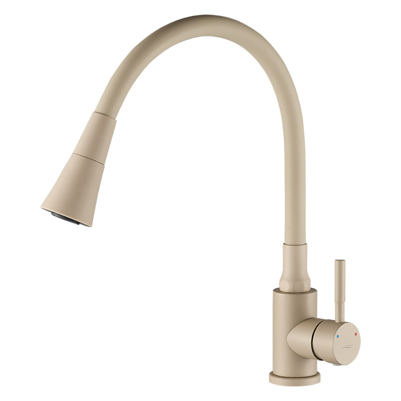 Elegancka Bateria Selva Beż z Elastyczną Wylewką - Oszczędność Wody i Łatwy Montaż