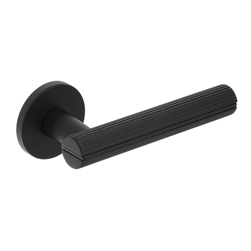 Nowoczesna klamka MAIO II Premium, czarne wykończenie, idealna do drzwi wewnętrznych