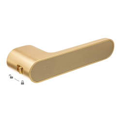 Elegancka klamka Salida Premium z blokadą, złoto szczotkowane, montaż w komplecie