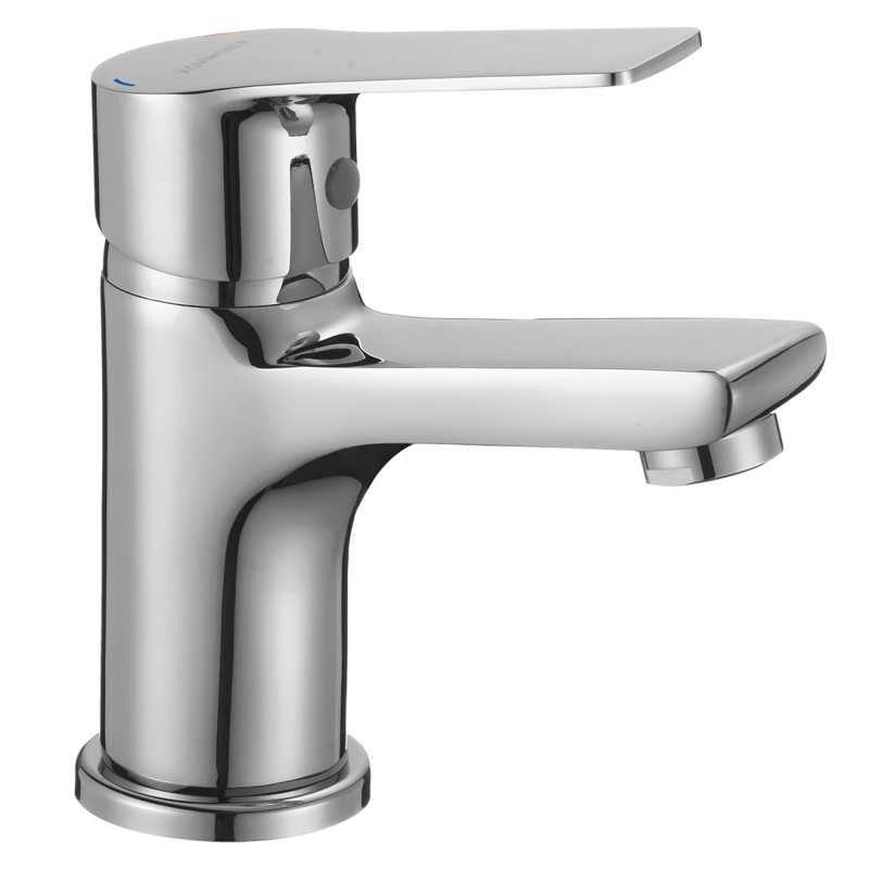 BORGO Chrome - Elegancka Bateria Umywalkowa z Jednouchwytowym Mieszaczem i Systemem Klik-klak