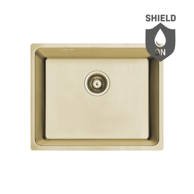 Aden Gold Premium - Wyjątkowy zlewozmywak 1-komorowy, złoty akcent do nowoczesnej kuchni