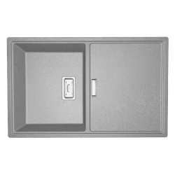 Laveo Tonga zlewozmywak granitowy szare 500x800 1-komorowy