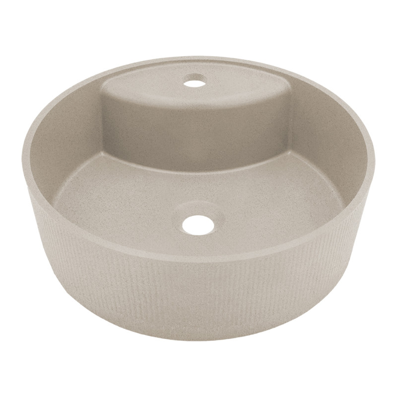 Ekskluzywna Okrągła Umywalka Cliff Nablatowa z Beżowego Granitu – Wytrzymałość i Styl
