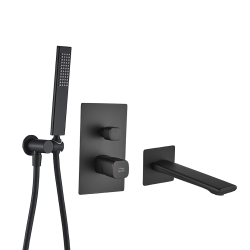 Laveo Tores bateria wannowa podtynkowa czarna