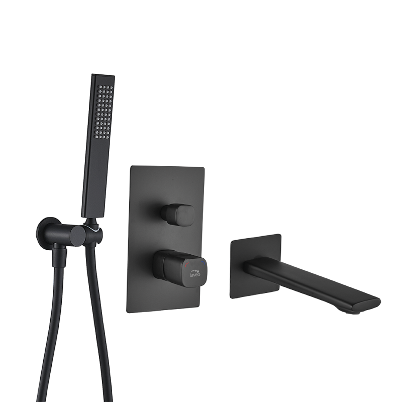 Tores - Nowoczesna Czarno-Wykończona Bateria Wannowa z Prysznicem dla Stylowych Łazienek