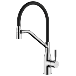 Colina Elegant - Stylowa Bateria z Ruchomą Wylewką w Chrom-Czarnym Eleganckim Wykończeniu