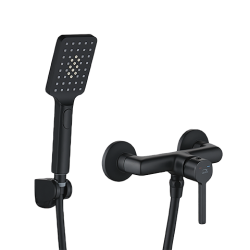 Laveo Alita bateria natryskowa ścienna czarna