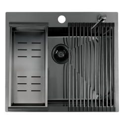 Zlewozmywak Malawi Grafitowy 1-Komorowy z Akcesoriami - Styl i Praktyczność na Co Dzień