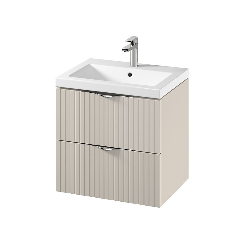 Elegancka Szafka Wisząca z Umywalką Cersanit Tirso 60cm, Kaszmir Matowy