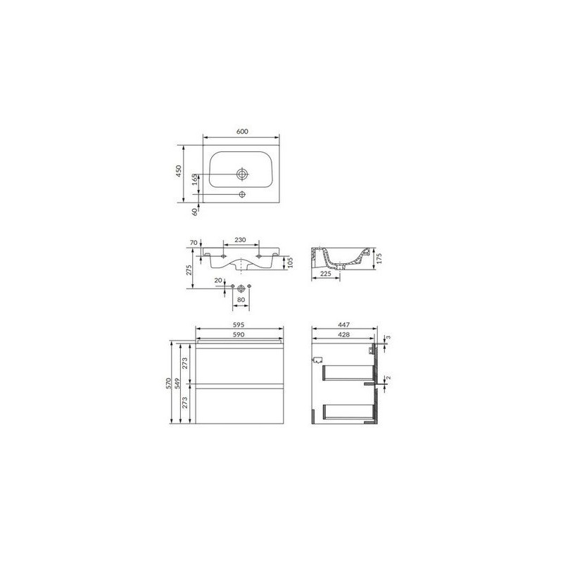 CERSANIT MODUO 60 Kaszmir Mat - Stylowa Szafka Wisząca z Umywalką