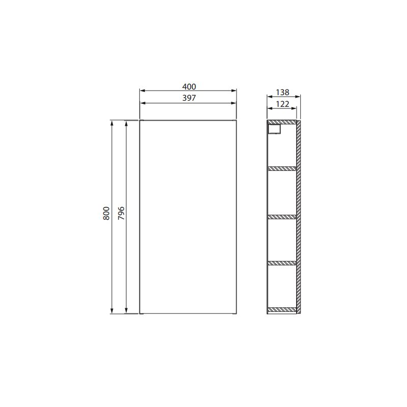 CERSANIT CITY Szafka Łazienkowa Wisząca 40cm Biała, 3 Półki, Styl i Funkcjonalność