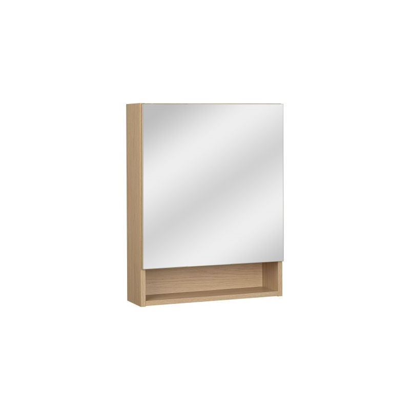 Elegancka Szafka Łazienkowa ARIA 50cm, Wisząca z Lustrem, Dąb Vicenza