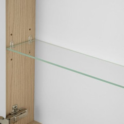 Elegancka Szafka Łazienkowa ARIA 50cm, Wisząca z Lustrem, Dąb Vicenza