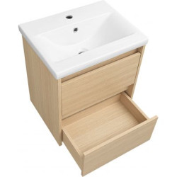 Nowoczesna szafka podumywalkowa ASTOR ARIA 50cm dąb, 2 szuflady z cichym domykiem