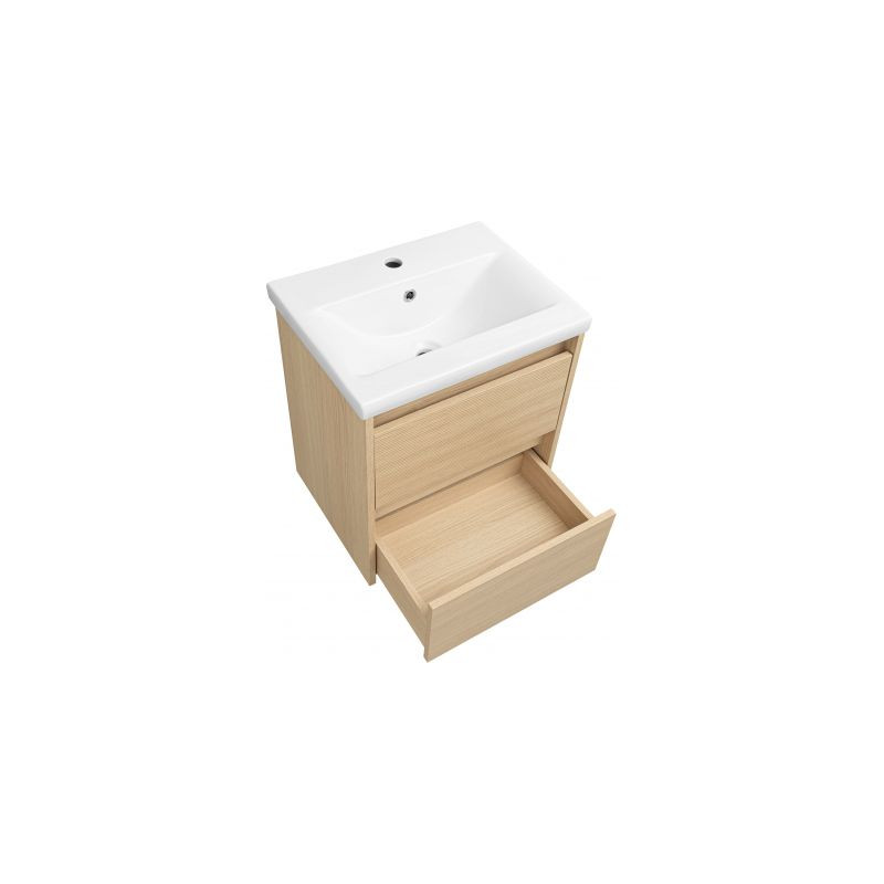 Nowoczesna szafka podumywalkowa ASTOR ARIA 50cm dąb, 2 szuflady z cichym domykiem